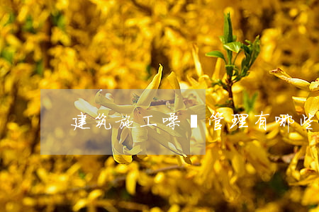 建筑施工噪聲管理有哪些規(guī)定