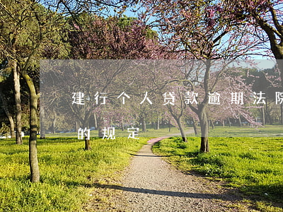 建行个人贷款逾期法院起诉 建行对逾期贷款的规定