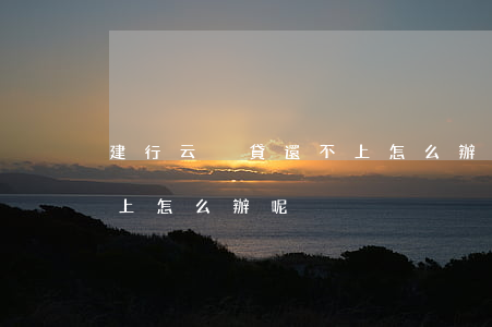 建行云稅貸還不上怎么辦-建行云稅貸還不上怎么辦呢