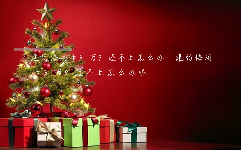 建行信用卡3万9还不上怎么办-建行信用卡3万9还不上怎么办呢