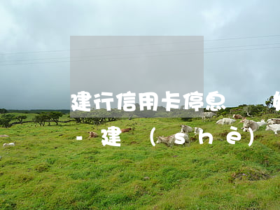 建行信用卡停息掛賬好申請(qǐng)嗎-建設(shè)銀行停息分期怎么申請(qǐng)
