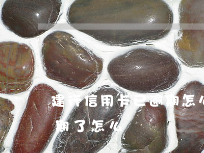 建行信用卡已逾期怎么辦(建設銀行信用卡逾期了怎么辦)