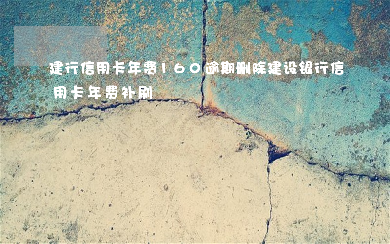 建行信用卡年费160逾期删除(建设银行信用卡年费补刷)