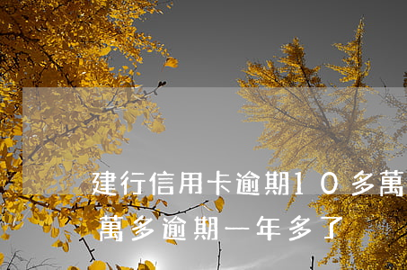 建行信用卡逾期10多萬(建行信用卡欠款七萬多,逾期一年多了)