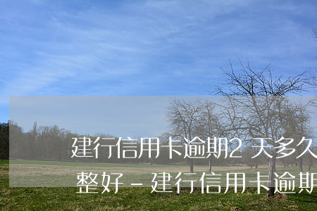 建行信用卡逾期2天多久能調(diào)整好-建行信用卡逾期2天多久能調(diào)整好額度