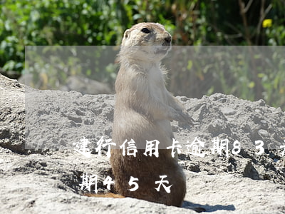 建行信用卡逾期83天了(建設銀行信用卡逾期45天)