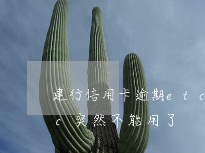 建行信用卡逾期etc不能用(建设银行etc突然不能用了)