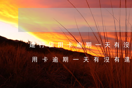 建行信用卡逾期一天有沒有違約金-建行信用卡逾期一天有沒有違約金啊