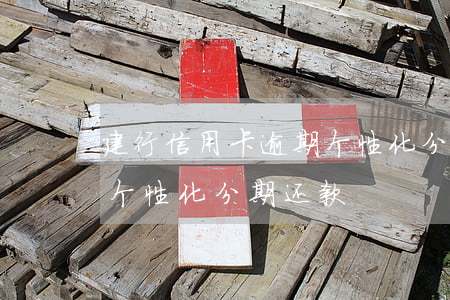 建行信用卡逾期个性化分期(建行信用卡逾期个性化分期还款)