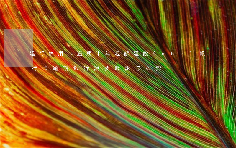 建行信用卡逾期半年起訴 建設(shè)銀行卡逾期銀行說要起訴怎么辦