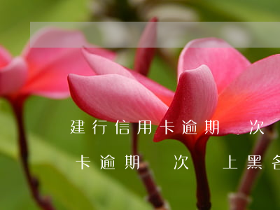建行信用卡逾期幾次會上黑名單-建行信用卡逾期幾次會上黑名單嗎