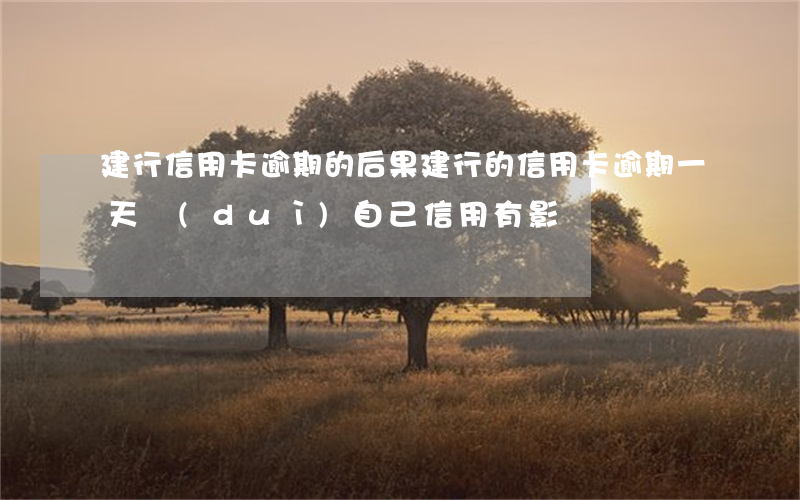 建行信用卡逾期的后果(建行的信用卡逾期一天對(duì)自己信用有影響?)