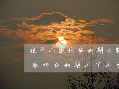 建行小微快贷到期还款后还能贷吗-建行小微快贷到期还了还可续吗