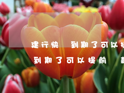 建行快貸到期了可以提前還款嗎-建行快貸到期了可以提前還款嗎怎么還