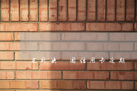 建行快貸因信用卡逾期無法使用