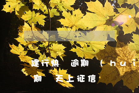 建行快貸逾期會(huì)上征信嗎(快貸逾期幾天上征信)