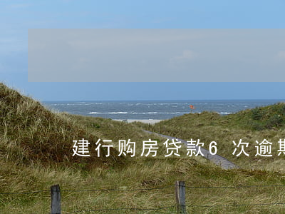 建行购房贷款6次逾期(房贷多次逾期)