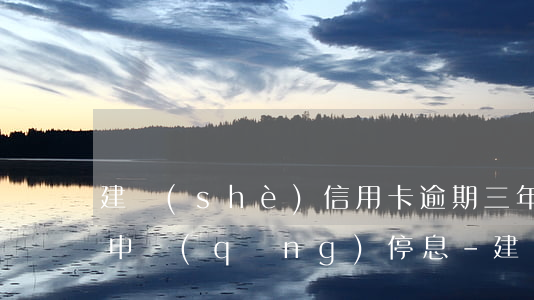 建設(shè)信用卡逾期三年了怎么才能申請(qǐng)停息-建設(shè)信用卡逾期三年了怎么才能申請(qǐng)停息掛賬呢