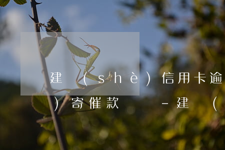 建設(shè)信用卡逾期六千會(huì)寄催款單嗎-建設(shè)信用卡逾期六千會(huì)寄催款單嗎安全嗎