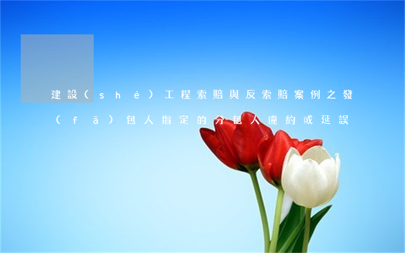 建設(shè)工程索賠與反索賠案例之：發(fā)包人指定的分包人違約或延誤