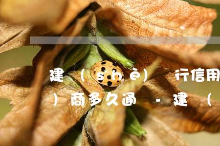 建設(shè)銀行信用卡逾期協(xié)商多久通過-建設(shè)銀行信用卡逾期協(xié)商多久通過審核