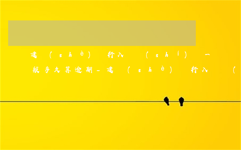 建設(shè)銀行入賬時(shí)間一般多久算逾期-建設(shè)銀行入賬時(shí)間一般延遲多久
