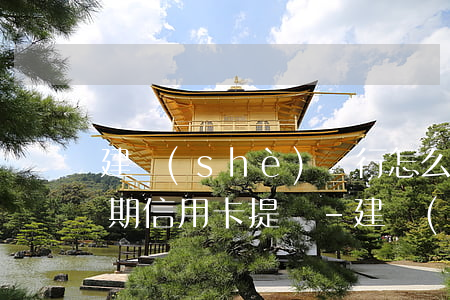 建設(shè)銀行怎么協(xié)商分期信用卡提額-建設(shè)銀行怎么協(xié)商分期信用卡提額的