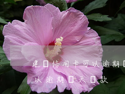 建設信用卡可以逾期幾天還款(建設信用卡可以逾期幾天還款)