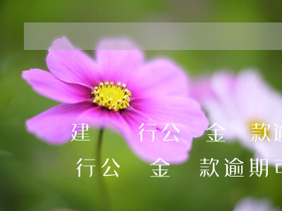建設銀行公積金貸款逾期可以補扣-建設銀行公積金貸款逾期可以補扣嗎