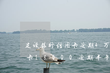 建设银行信用卡逾期4万多被起诉(建行信用卡15000逾期半年会不会起诉)