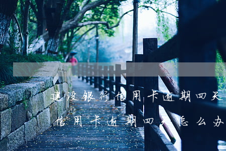 建设银行信用卡逾期四天怎么办-建设银行信用卡逾期四天怎么办理
