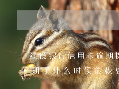 建设银行信用卡逾期提醒(建设银行信用卡逾期了什么时候能恢复正常)