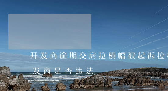 开发商逾期交房拉横幅被起诉(拉横幅抗议开发商是否违法)