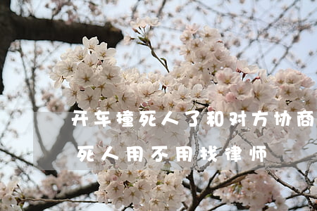 开车撞死人了和对方协商需要律师吗(开车撞死人用不用找律师)
