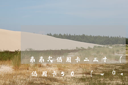 弟弟欠信用卡二三十萬(wàn)(弟媳婦欠信用卡50萬(wàn))