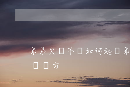 弟弟欠錢不還如何起訴(弟弟欠錢不還如何起訴對方)