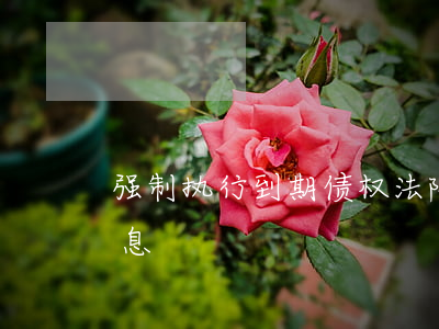 强制执行到期债权（法院强制执行逾期债务利息）