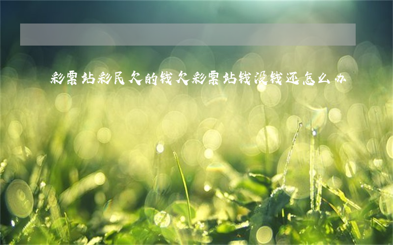 彩票站彩民欠的钱(欠彩票站钱没钱还怎么办)