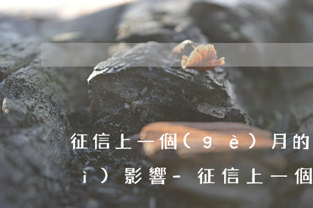 征信上一個(gè)月的逾期記錄會(huì)影響-征信上一個(gè)月的逾期記錄會(huì)影響孩子嗎