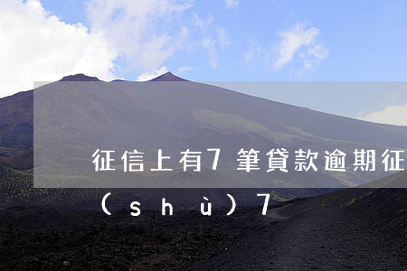 征信上有7筆貸款逾期(征信上最高逾期月數(shù)7)