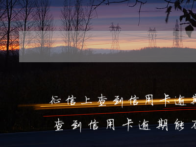 征信上查到信用卡逾期能不能消除-征信上查到信用卡逾期能不能消除記錄