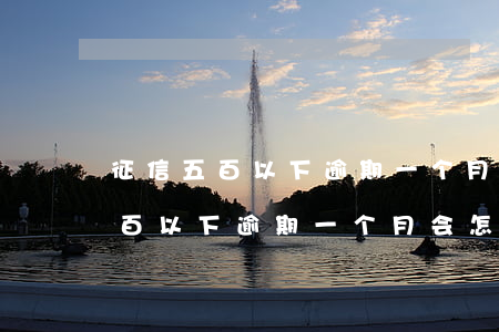 征信五百以下逾期一个月会怎么样-征信五百以下逾期一个月会怎么样吗
