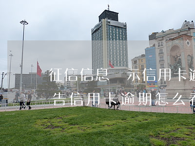 征信信息顯示信用卡逾期(征信報(bào)告信用卡逾期怎么看)