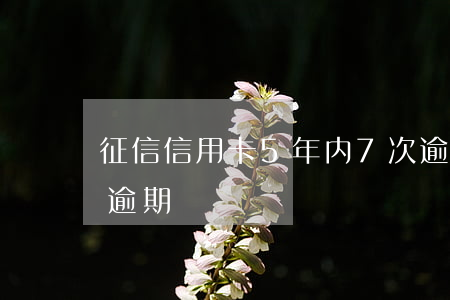 征信信用卡5年内7次逾期(征信5年内6次逾期)