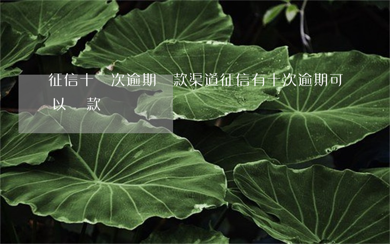 征信十幾次逾期貸款渠道(征信有十次逾期可以貸款嗎)