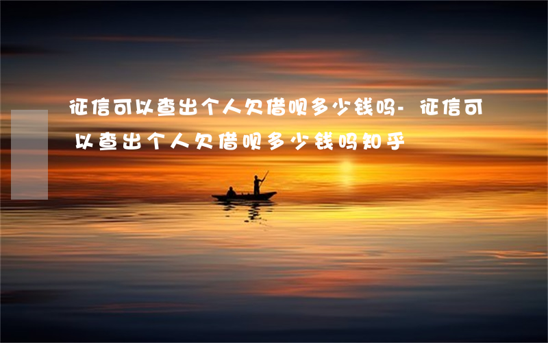 征信可以查出个人欠借呗多少钱吗-征信可以查出个人欠借呗多少钱吗知乎