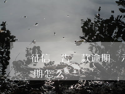 征信報告貸款逾期顯示7(征信報告顯示有逾期怎么辦)