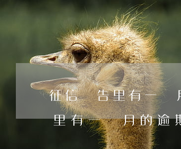 征信報告里有一個月的逾期記錄-征信報告里有一個月的逾期記錄怎么辦