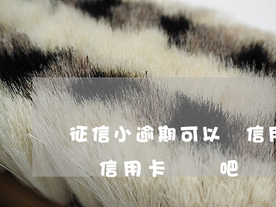 征信小逾期可以辦信用卡嗎(征信小逾期可以辦信用卡嗎貼吧)