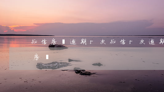 征信房貸逾期5次(征信5次逾期可以貸款買房嗎)
